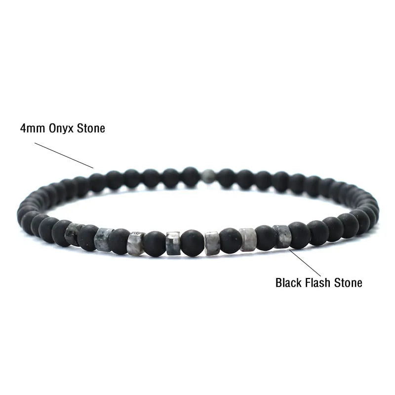 Pulseira masculina com pedra natural olho de tigre, modelo imperador.