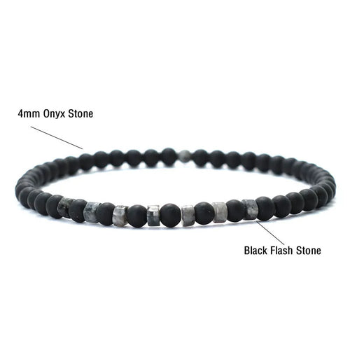 Pulseira masculina com pedra natural olho de tigre, modelo imperador.