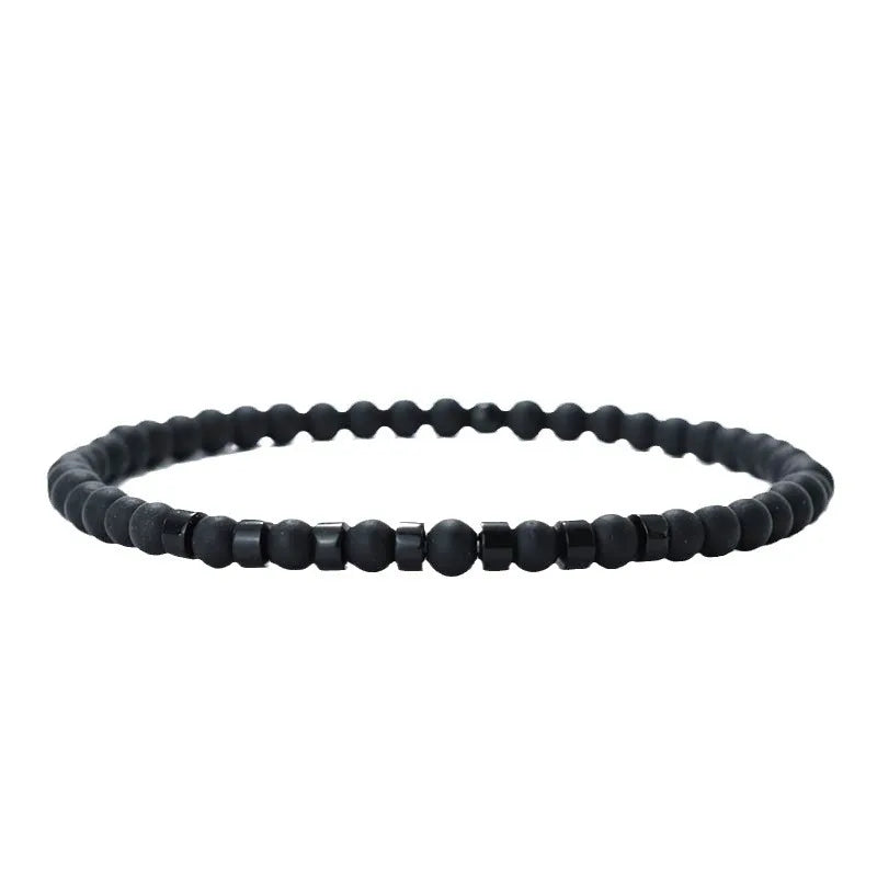 Pulseira masculina com pedra natural olho de tigre, modelo imperador.
