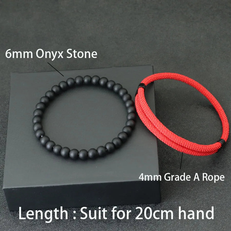 Conjunto de 2 pulseiras masculinas, com fecho deslizante ajustável e cordão.