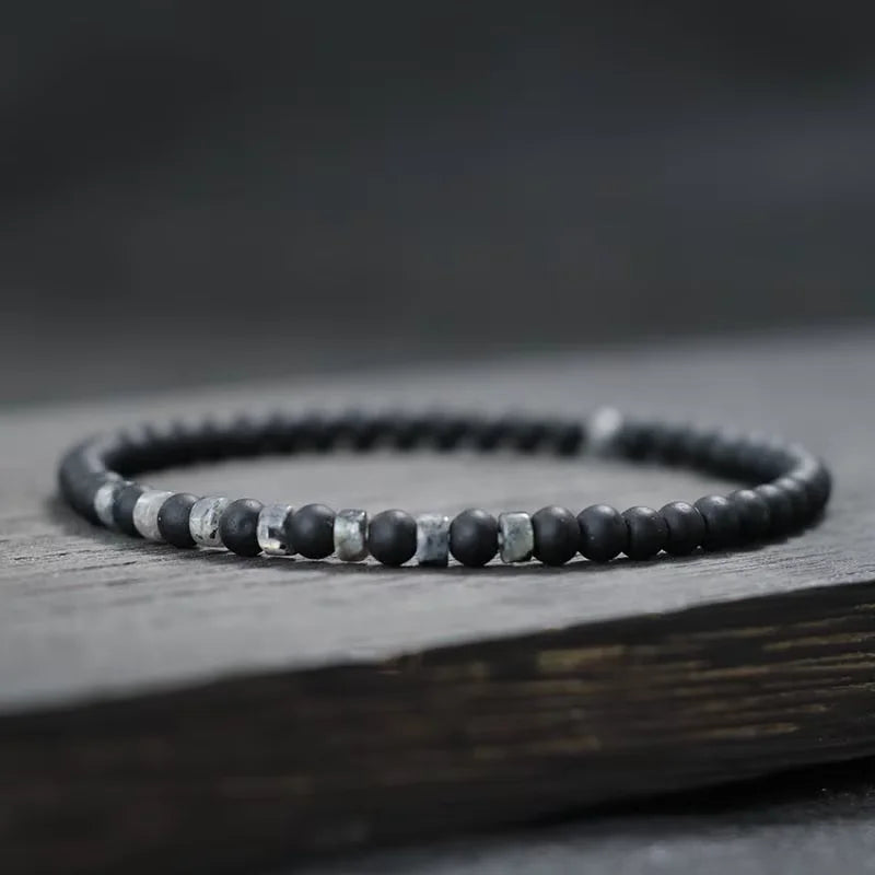 Pulseira masculina com pedra natural olho de tigre, modelo imperador.